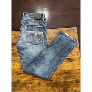 Salvage Mayhem Straight Regular Fit Men's Denim Jeans 34L Distressed Buckle SLVG